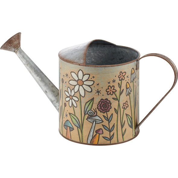 ?Decorative Galvanized Metal Watering Can - Floral Field - Cottage Collection from Primitives by Kathy