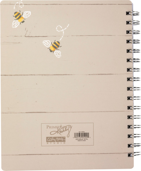 Flower & Bee Design Be Kind Spiral Notebook (120 Lined Pages) from Primitives by Kathy