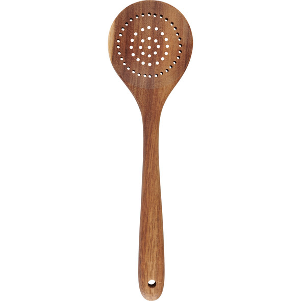 Small Wooden Strainer Spoon - Simple Farmhouse Design 11.25 Inch from Primitives by Kathy