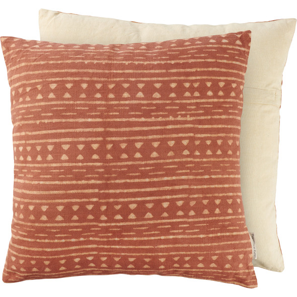 Decorative Cotton Throw Pillow - Sienna Tribal Pattern Design 18x18 from Primitives by Kathy