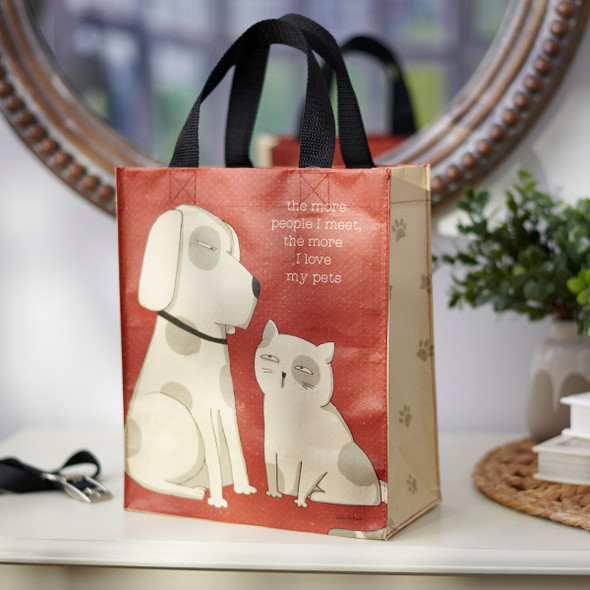 Pet Lover Double Sided Reusable Tote Bag - The More People I Meet from Primitives by Kathy