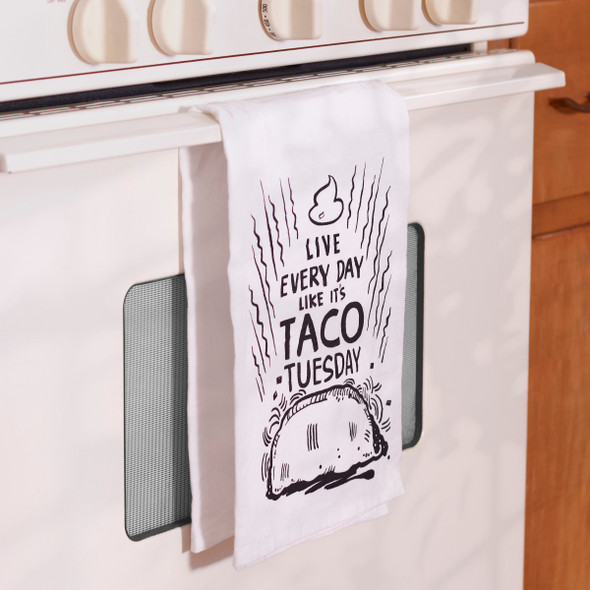 Cotton Kitchen Dish Towel - I Live Every Day Like It's Taco Tuesday 28x28 from Primitives by Kathy