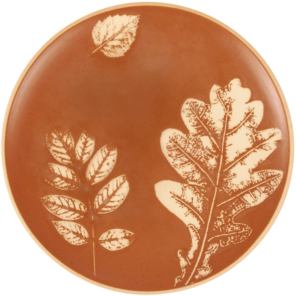 Decorative Stoneware Salad Plater - Fall Leaves 8.5 In Diameter from Primitives by Kathy