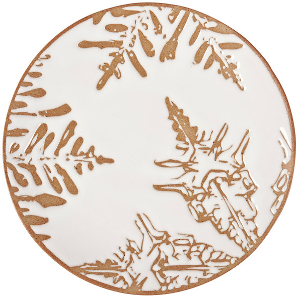 Decorative Stoneware Snowflake Design Dessert Plate - 5.75 In Diameter from Primitives by Kathy