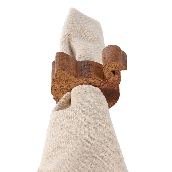 Set of 4 Wooden Napkin Rings - Turkey Shaped Design - 3 Inch from Primitives by Kathy