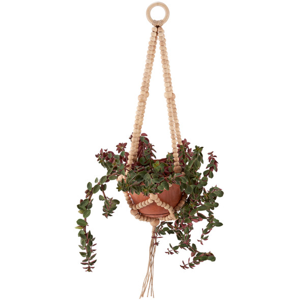 Decorative Wood Bead Plant Hanger 22 Inches Long from Primitives by Kathy