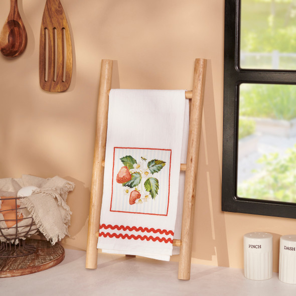 Cotton Kitchen Dish Towel - Strawberry Vine 20x28 - Garden Collection from Primitives by Kathy