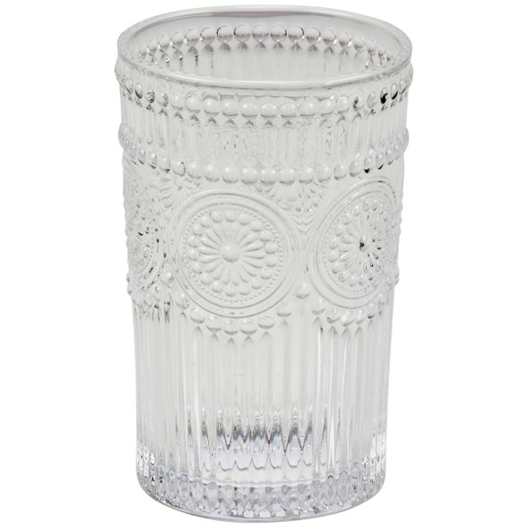 Large Drinking Glass - Vintage Medallion Motif Design 12 Oz from Primitives by Kathy
