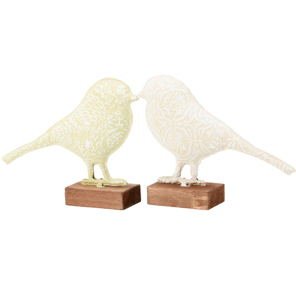 Set of 2 Decorative Chickadee Bird Figurines 6 Inch from Primitives by Kathy