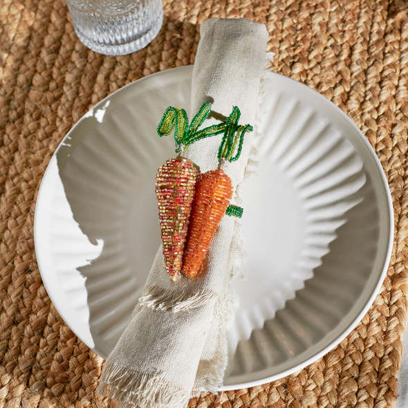 Set of 4 Carrot Shaped Napkin Rings from Primitives by Kathy