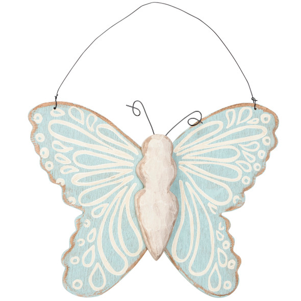 Decoratitve Wooden Hanging Wall Art Decor - Butterfly 10.5 Inch - Garden Collection from Primitives by Kathy