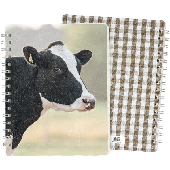 Double Sided Spiral Notebook - Farmhouse Dairy Cow (60 Pages) - Homestead Collection from Primitives by Kathy