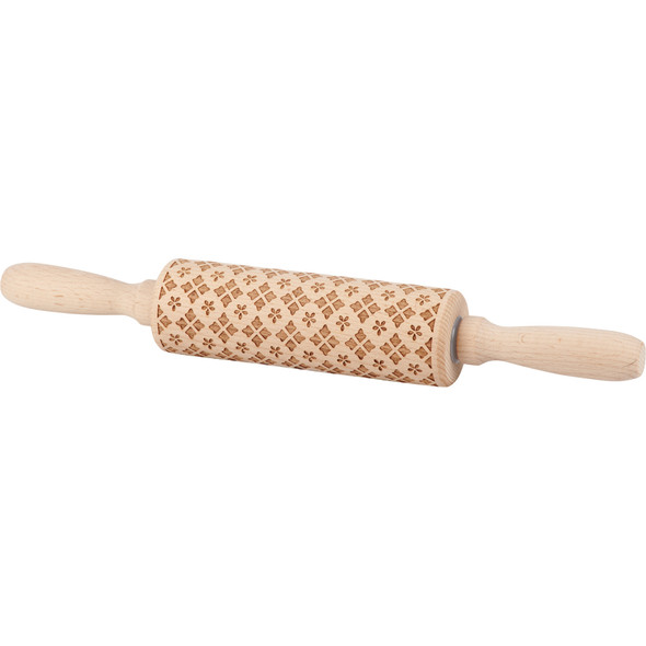 Small Wooden Rolling Pin - Debossed Diamond Design from Primitives by Kathy