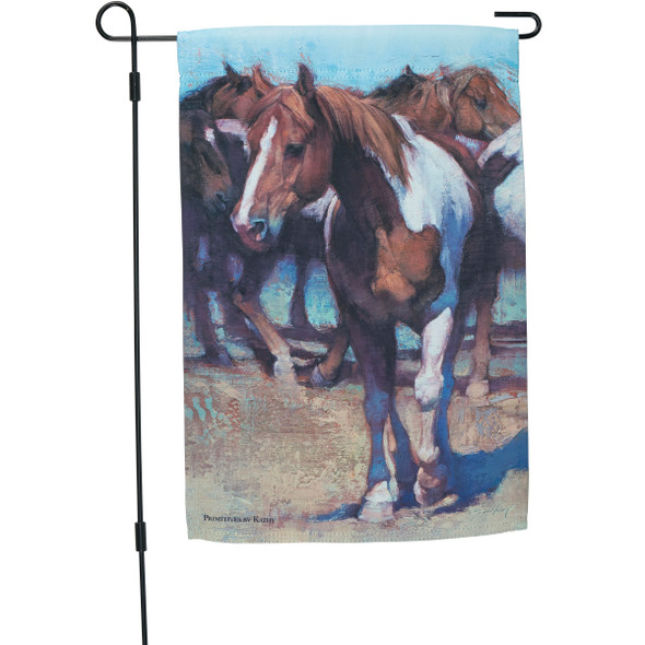 Decorative Double Sided Garden Flag - Horses In Desert - 12x18 Western Collection from Primitives by Kathy