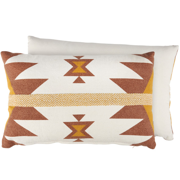 Decorative Cotton Throw Pillow - Southwestern Woven Diamond Pattern 22x14 - Western Collection from Primitives by Kathy