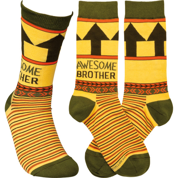 Awesome Brother Colorfully Printed Cotton Socks from Primitives by Kathy