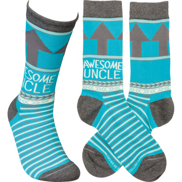 Awesome Uncle Colorfully Printed Cotton Socks from Primitives by Kathy