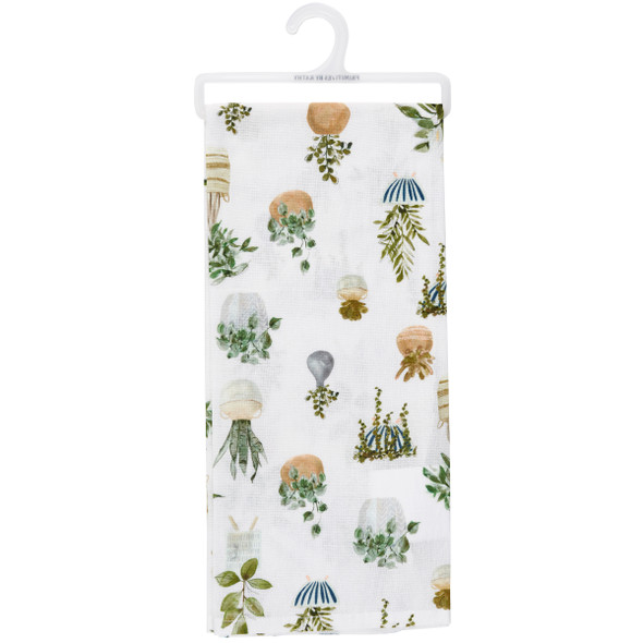 Cotton Kitchend Dish Towel - Yes I Really Need All These Plants - 18x28 - Botancial Collection from Primitives by Kathy
