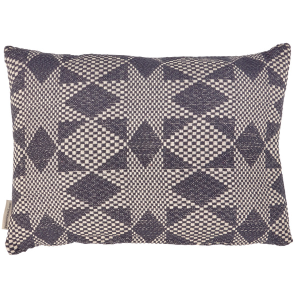 Decorative Double Sided Cotton Throw Pillow - Navy & Cream Star Patterns 20x14 from Primitives by Kathy