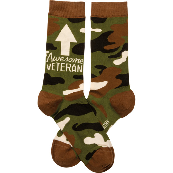 Awesome Veteran Colorfully Printed Cotton Socks from Primitives by Kathy