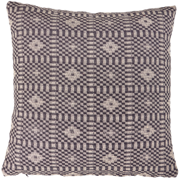 Decorative Cotton Throw Pillow - Navy Blue & Cream Diamond Pattern 18x18 from Primitives by Kathy