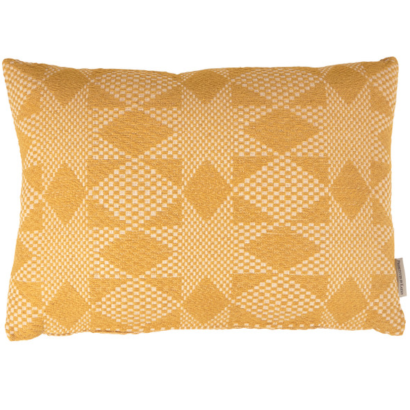 Decorative Double Sided Cotton Throw Pillow - Gold & Cream Diamonds Pattern 20x14 from Primitives by Kathy