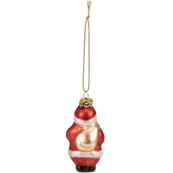 Hanging Glass Christmas Ornament - Vintage Jolly Santa 3 Inch from Primitives by Kathy