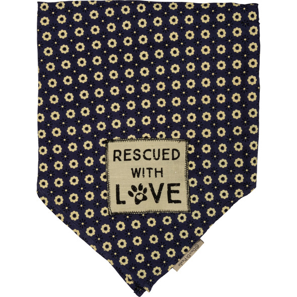 Rescued With Love Large Rayon Dog Pet Bandana 21x21 from Primitives by Kathy