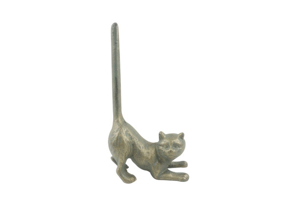 Handcrafted Antique Bronze Cast Iron Cat Extra Toilet Paper Stand 10" from Hampton Creations Handcrafted Antique Bronze Cast Iron Cat Extra Toilet Paper Stand 10" from Hampton Creations