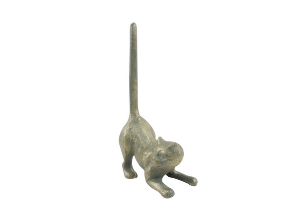 Handcrafted Antique Bronze Cast Iron Cat Extra Toilet Paper Stand 10" from Hampton Creations