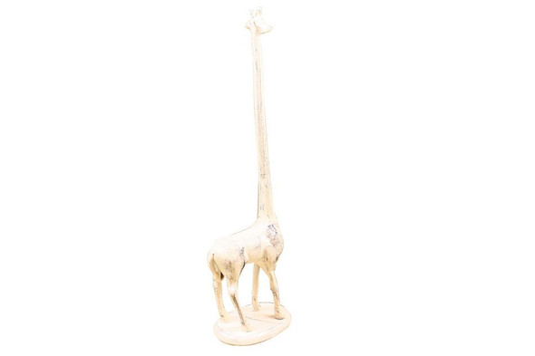 Handcrafted Whitewashed Cast Iron Giraffe Extra Toilet Paper Stand 19" from Hampton Creations Handcrafted Whitewashed Cast Iron Giraffe Extra Toilet Paper Stand 19" from Hampton Creations