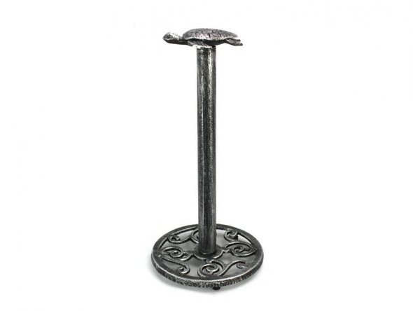 Handcrafted Antique Silver Cast Iron Sea Turtle Extra Toilet Paper Stand 13" from Hampton Creations Handcrafted Antique Silver Cast Iron Sea Turtle Extra Toilet Paper Stand 13" from Hampton Creations