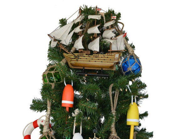 Handcrafted Wooden HMS Victory Model Ship Christmas Tree Topper Decoration from Hampton Creations Handcrafted Wooden HMS Victory Model Ship Christmas Tree Topper Decoration from Hampton Creations