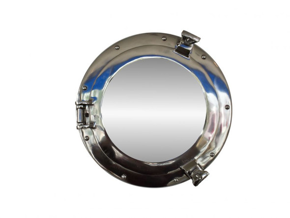 Handcrafted Deluxe Class Chrome Porthole Window 17" from Hampton Creations Handcrafted Deluxe Class Chrome Porthole Window 17" from Hampton Creations