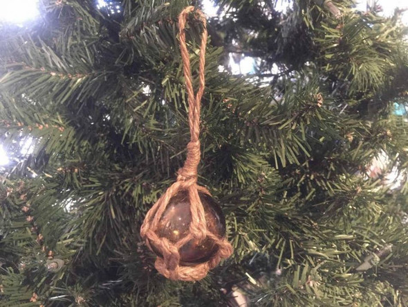 Handcrafted Amber Japanese Glass Ball Fishing Float Decorative Christmas Ornament 2" from Hampton Creations Handcrafted Amber Japanese Glass Ball Fishing Float Decorative Christmas Ornament 2" from Hampton Creations