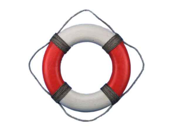 Handcrafted Vintage Red and White Decorative Lifering 15" from Hampton Creations Handcrafted Vintage Red and White Decorative Lifering 15" from Hampton Creations