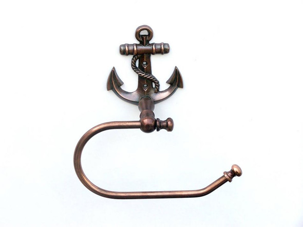 Handcrafted Antique Copper Anchor Hand Towel Holder 10" from Hampton Creations Handcrafted Antique Copper Anchor Hand Towel Holder 10" from Hampton Creations
