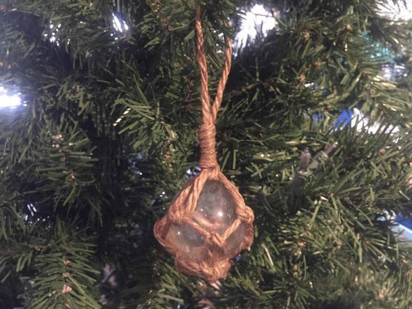 Handcrafted Clear Japanese Glass Ball Fishing Float Decoration Christmas Ornament 2" from Hampton Creations Handcrafted Clear Japanese Glass Ball Fishing Float Decoration Christmas Ornament 2" from Hampton Creations