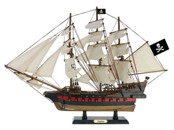 Handcrafted Wooden Fearless White Sails Limited Model Pirate Ship 26" from Hampton Creations