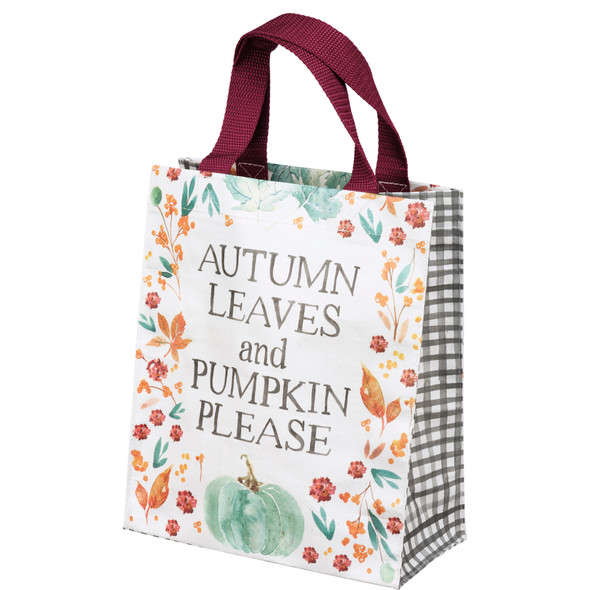 Floral Pattern Design Autumn Leaves And Pumpkin Please Daily Tote Bag from Primitives by Kathy