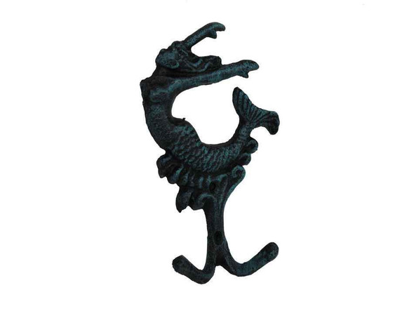 Handcrafted Seaworn Blue Cast Iron Mermaid Key Hook 6" from Hampton Creations Handcrafted Seaworn Blue Cast Iron Mermaid Key Hook 6" from Hampton Creations