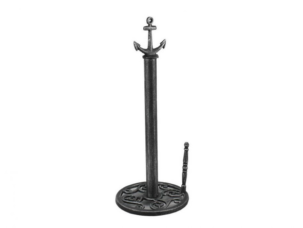 Handcrafted Antique Silver Cast Iron Anchor Paper Towel Holder 16" from Hampton Creations Handcrafted Antique Silver Cast Iron Anchor Paper Towel Holder 16" from Hampton Creations