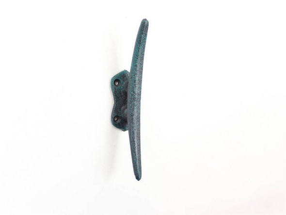 Handcrafted Seaworn Blue Cast Iron Cleat Wall Hook 6" from Hampton Creations Handcrafted Seaworn Blue Cast Iron Cleat Wall Hook 6" from Hampton Creations