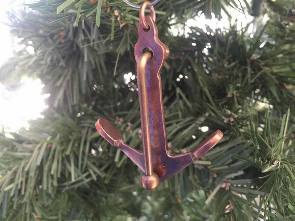 Handcrafted Antique Copper Admiralty Anchor Christmas Ornament 6" from Hampton Creations Handcrafted Antique Copper Admiralty Anchor Christmas Ornament 6" from Hampton Creations