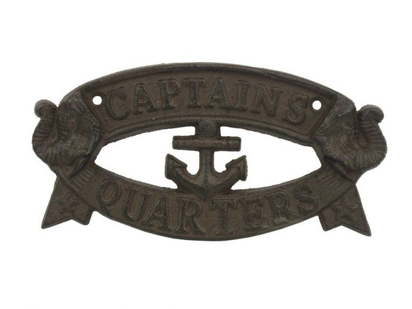Handcrafted Cast Iron Captains Quarters Sign 8" from Hampton Creations Handcrafted Cast Iron Captains Quarters Sign 8" from Hampton Creations