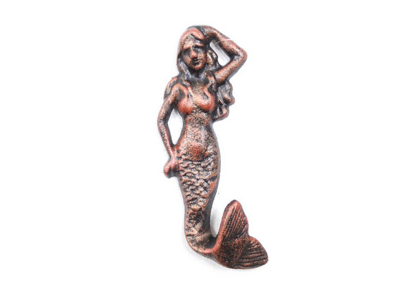 Handcrafted Rustic Copper Cast Iron Mermaid Hook 6" from Hampton Creations Handcrafted Rustic Copper Cast Iron Mermaid Hook 6" from Hampton Creations