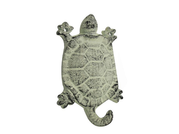 Handcrafted Whitewashed Cast Iron Turtle Key Hook 6" from Hampton Creations Handcrafted Whitewashed Cast Iron Turtle Key Hook 6" from Hampton Creations