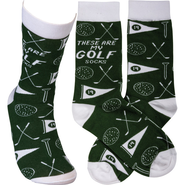 These Are My Golf Socks Colorfully Prinated Cotton Socks from Primitives by Kathy