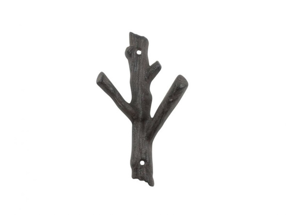 Handcrafted Cast Iron Tree Branch Double Decorative Metal Wall Hooks 7.5" from Hampton Creations Handcrafted Cast Iron Tree Branch Double Decorative Metal Wall Hooks 7.5" from Hampton Creations