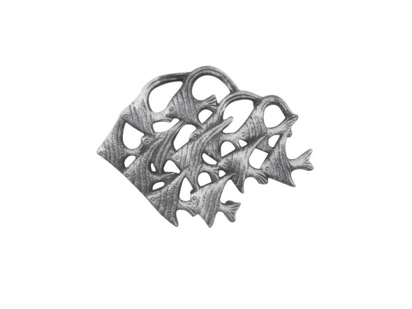 Handcrafted Rustic Silver Cast Iron School of Fish Kitchen Trivet 6.5" from Hampton Creations Handcrafted Rustic Silver Cast Iron School of Fish Kitchen Trivet 6.5" from Hampton Creations